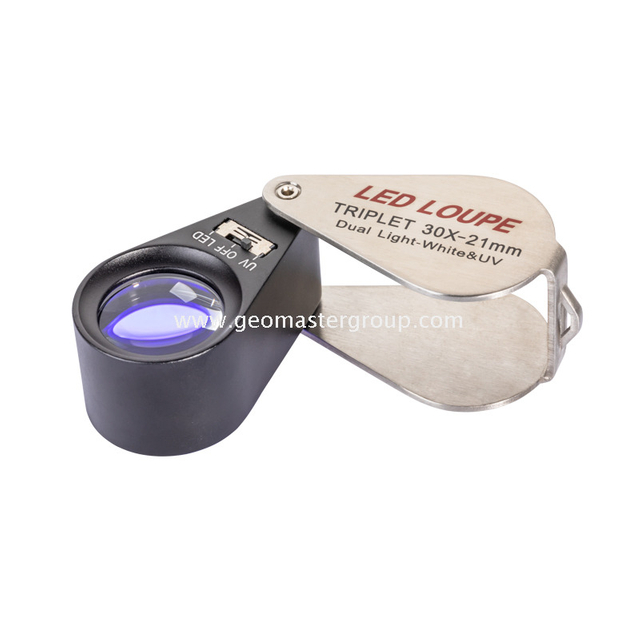 Glass UV/White LED Loupe (30x,21mm)