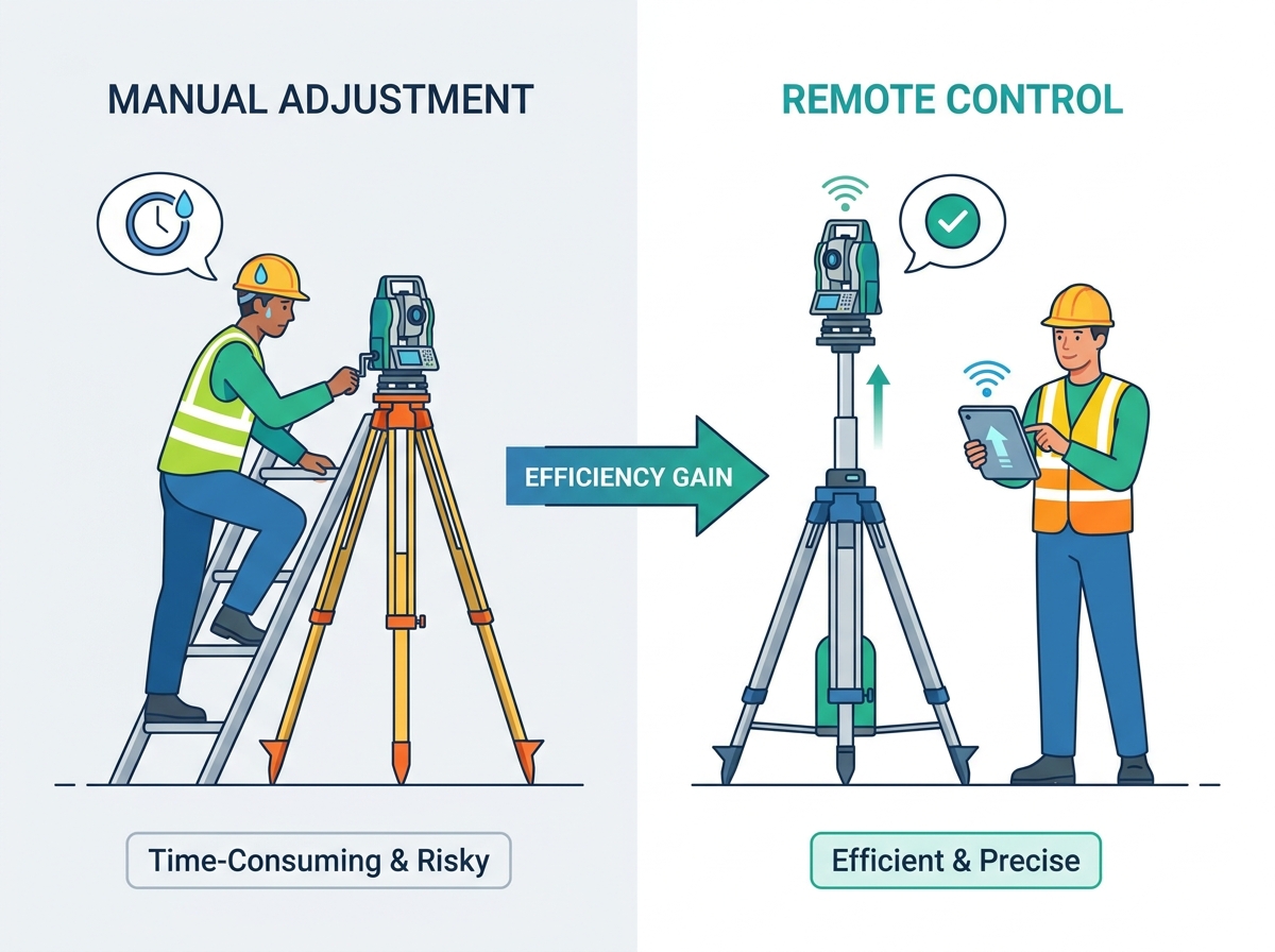 Remote Controlled Elevation Tripod in Construction Layout