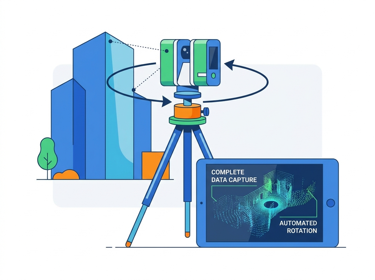 Motorized tripod for 3D laser scanning setup in an industrial environment